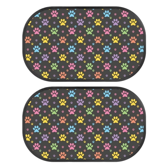 JOAIFO Paw Print Car Sun Shade for Baby Kids Car Window Sun Blocker 2 Pack Static Cling Back and Side Window Sunshade Universal Sun Glare and UV Rays Protectioned
