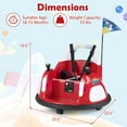 thumbnail image 3 of Costway 12V Kids Bumper Car,360° Spin & Remote.Battery-Powered,for 1.5-6 ages.Red, 3 of 10