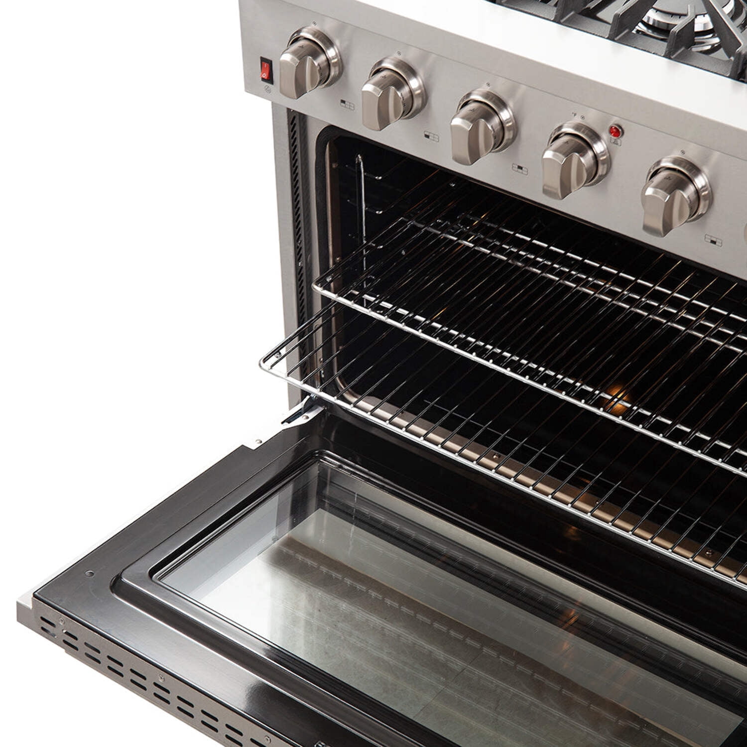 FORNO Premium 3-Piece Kitchen Bundle - Galiano 36" Gas Range, 36" French Door Refrigerator, 24" Built-In Dishwasher
