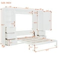 thumbnail image 2 of Harper & Bright Designs Queen Size Murphy Bed Wall Bed with 2 Side Closet, Drawers and Shelves, Cabinet Bed Folding Wall Bed for Guest Room Bedroom Office, White, 2 of 17