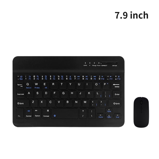 Teclado Bluetooth Mini Teclado Universal Inalámbrico Recargable para Tableta con Ratón para Teléfono PC, Tipo 2, Negro, 7.9 pulgadas Vogacara EL001049-02B