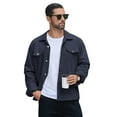 thumbnail image 4 of COOFANDY Men's Jean Jacket - Navy Denim Cotton Button Up Shacket - Light Weight Big and Tall, 4 of 9