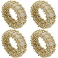 thumbnail image 2 of Fennco Styles Glamorous Sparkle Beaded Napkin Rings, Set of 4 - Gold Elegant Napkin Holders for Home, Dining Table, Banquets Décor, Weddings and Special Occasions, 2 of 3