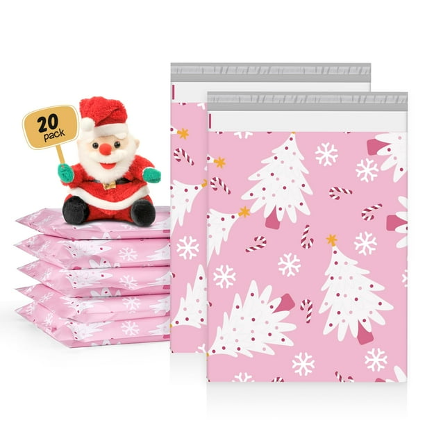 Bolsas de envío METRONIC Christmas de polietileno, 25 x 33 cm, paquete de 100
