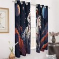 thumbnail image 2 of Funny Astronaut Window Curtain Panels Grommet Blackout Curtains Blackout Curtains for Living Room, 2 of 7