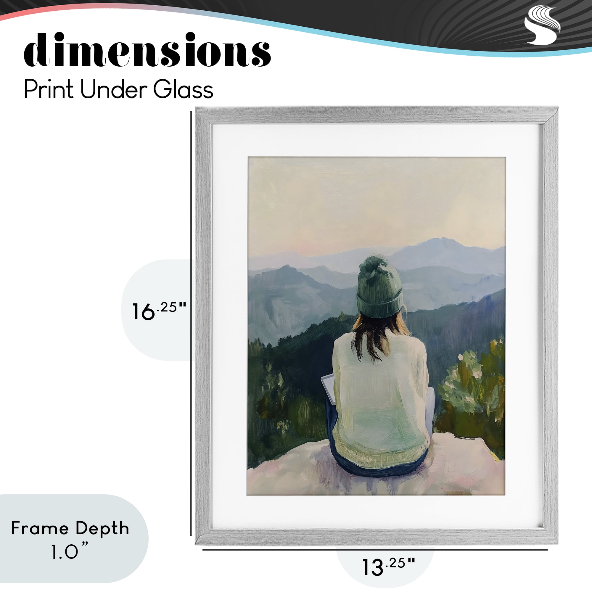 Stupell Industries Mindful Solitude Meditation View Gray Framed Print Under Glass, design by The Prints Vibe