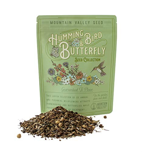 Package of 80,000 Wildflower Seeds - Hummingbird and Butterfly Wild Flower Seeds Collection - 23 Varieties of Pure Non-GMO Flower Seeds for Planting Including Milkweed, Nasturtium, and Forget Me Not