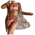 thumbnail image 2 of Traje de baño de 2 piezas para mujer, trajes de baño para mujer, bikini estampado con tirantes, bikini con abertura en V, conjunto de traje de baño de tres piezas, traje de baño para mujer, 2 of 9