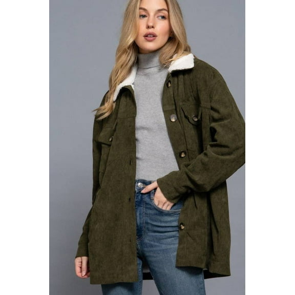 Faux Fur Corduroy Jacket