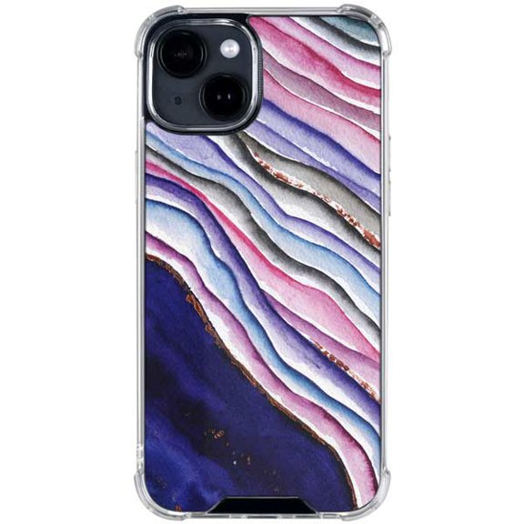 Skinit Violet Watercolor Geode iPhone 14 Plus Clear Case