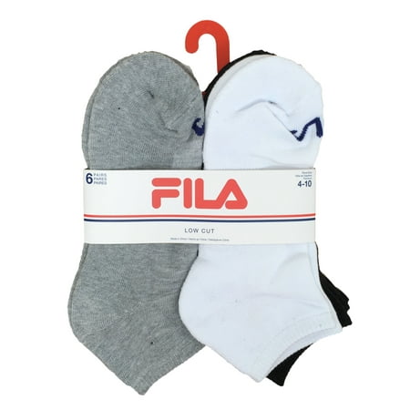 Fila Women's Low Cut Socks - 6-Pack - Women's Shoe Size 4-10 - (2 White, 2 Gray and 2 Black)