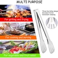 thumbnail image 4 of Pinzas de cocina de acero inoxidable, juego de 3 pinzas para servir para cocinar, freír, buffet, ensalada (plata de 9 pulgadas) JM, 4 of 5