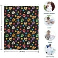 thumbnail image 4 of Black Colorful Skull Flower Hat Pattern Blanket,Comfortable Soft Flannel Throw Blanket,All Season,Warm Lightweight Blankets for Sofa Bed Couch Living Room Chair,30"x40", 4 of 4