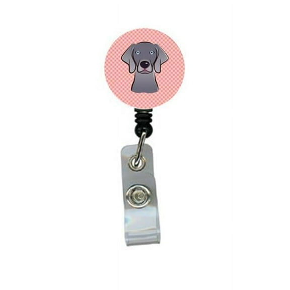 Carolines Treasures BB1231BR Checkerboard Blue Weimaraner Retractable Badge Reel