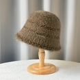thumbnail image 2 of Caywon Women's Winter Thickened Solid Color Fisherman Hat Cold Proof Warm Bucket Hat Fleece Lined Cold Weather Accessory, 2 of 4