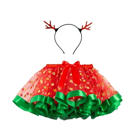 

Utoimkio Christmas Dress for Girls Clearance Sleeveless Tutu Princess Dresses for Girls Kids Girls Christmas Party Dance Ballet Toddler Costume Skirt+Deer Hairband