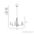 thumbnail image 6 of Hunter - Gatz 6-light Brushed Nickel, Large Chandelier, Dimmable, Modern Style, Candle Shaped, for Bedrooms, Dining, Living Rooms - 19786, 6 of 7