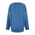 thumbnail image 5 of Womens Shirts Blouse Women's Fashion Casual Solid Color Pleated Hem Split Loose Fit Fall Sweatshirt Long Sleeve Top, 5 of 6
