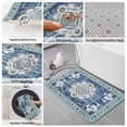 thumbnail image 6 of Blue Boho Bath Mat 3 Piece Bathroom Rug Set, Farmhouse Bohemian Medallion Oriental Flower Non Slip Bath Rug Contour Mat and Toilet Lid Cover, Absorbent Shower Mats Soft Bath Rugs and Mats Sets, 6 of 8