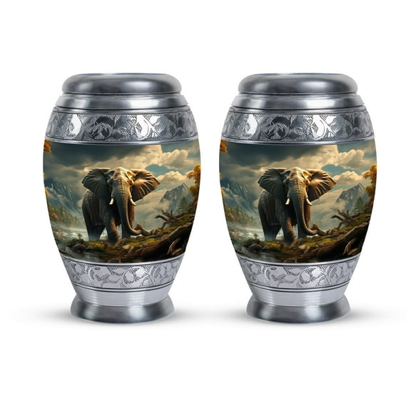 Urns For Human Ashes Adult Female - Tiny Urn For Ashes - Mini Urns For Human Ashes Set - Decorative Urns For Human Ashes - Urn For Dad - Ashes Urn - Elephant Urns (Size -3inch,2pcs)