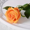 thumbnail image 3 of Flor de rosa artificial con hojas verdes, rama de flor de seda falsa realista, decoración para el hogar, la oficina, la boda, la fiesta, centro de mesa, 3 of 8