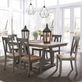 thumbnail image 2 of Lindsey Farm Light Gray 7 Piece Trestle Table Set, 2 of 11