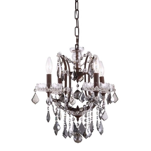 Elegant Lighting Elena 13" 4 Light Royal Crystal Chandelier