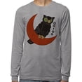 thumbnail image 2 of Vintage Halloween Owl Long Sleeve Shirt Unisex 2X-Large Grey, 2 of 5