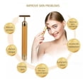 thumbnail image 6 of Simyoung Beauty Bar 24k Golden Pulse Facial Massager,T Shape Gold Face Beauty Massager Energy Instant Face Pull Tight Firming Lift,Anti-Wrinkles,Skin Tightening Face Firming Eliminate Dark Circles, 6 of 7