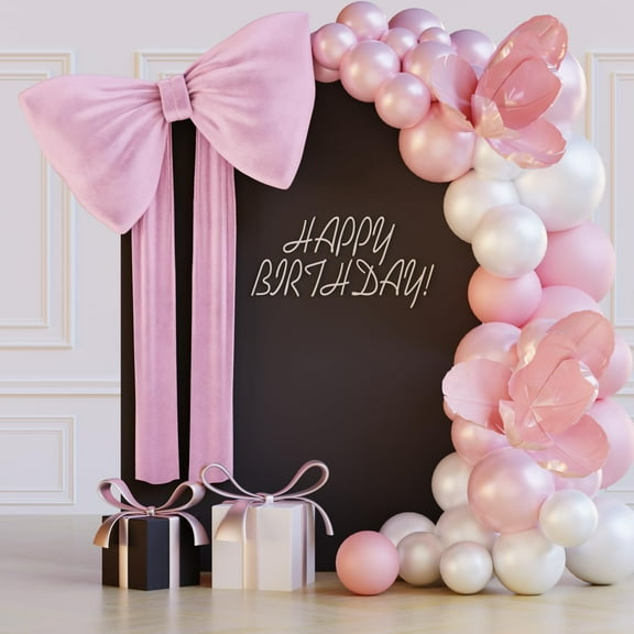 EcoSummer Pink Bows Birthday Decorations – 30"×18" Large Bows for Party, Wedding Backdrop, Coquette Room Decor, Baby Shower & Christmas Tree Decorations