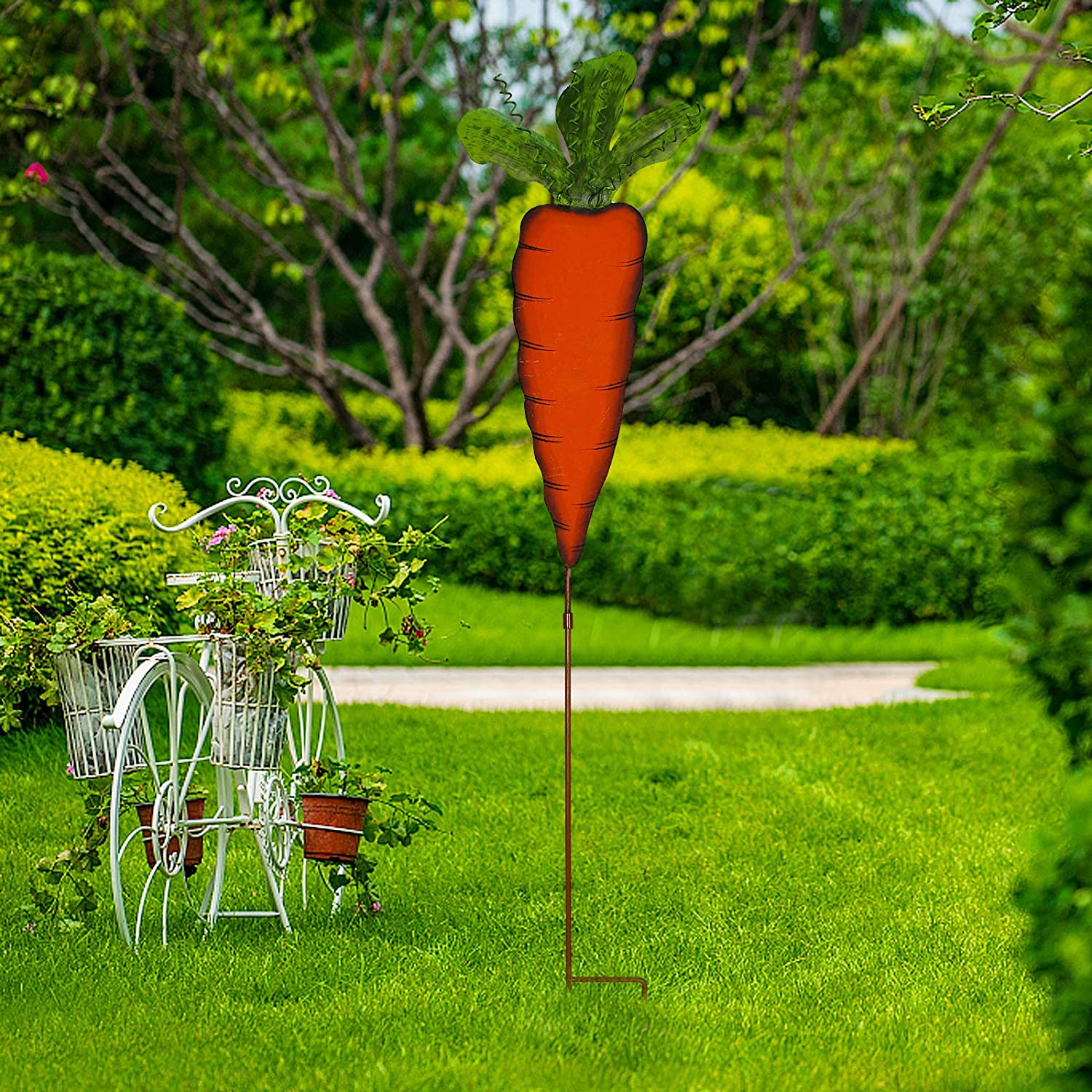 Easter Bunny & Carrot Yard Stake Set of 4, Outdoor Metal Easter Bunny Carrot Garden Stake Statue Décor Easter Yard Sign Decoration Outdoor for Easter Spring Home Garden Decor (Multicolor) - image 5 of 7