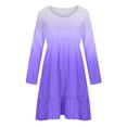 thumbnail image 3 of Womens Plus Size Clearance Dresses Womens Long Sleeve Round Neck Gradient Print Party Beach Dress, 3 of 4