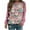 Pink, variant on WREESH Womens Fashion T-Shirts Christmas Shirts Crewneck Print Pullover Regular Fit Raglan Long Sleeve Tops Christmas Blouse Casual Tunic Tops Green
