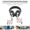 thumbnail image 4 of Auriculares Instrumento musical profesional Monitor Auriculares Auriculares con cable con cables de audio de 3.5 mm y 6.5 mm para piano eléctrico Teclado electrónico Máquina de batería Guitarra eléctr Tomshoo Auriculares, 4 of 6