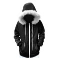 thumbnail image 2 of Fartey Winter Coats for Women 2024 Faux Fur Trim Hooded Jacket Drawstring Coats with Pockets Oversized Full Zip Long Sleeve Warm Outerwear, 2 of 9