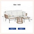 thumbnail image 7 of YRLLENSDAN L Shaped Patio Furniture, L Shaped Patio Couch Set w/ Cushions Side Table for Backyard Poolside Apartment Balcony Patio Sectional Set Patio Sofa Set Boho Patio Furniture, 7 of 7