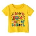 thumbnail image 1 of PMVFHDE Hauts Courts pour Fille Garçon et Fille Mode Décontractée Imprimé Col Rond T-Shirt Manches Courtes Ample Jaune, 3-4 Ans, 1 of 4