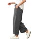 thumbnail image 5 of TaTaai Women Casual Loose Lounge Sweatpants Wide Leg Oblique Cuff Long Pants With Tie Pockets Soft Lightweight Breathable Machine Washable No Fading Daily Street Wear Gift, 5 of 6