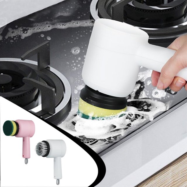 Xihbxyly Cepillo Eléctrico Multifunción, Cabezal de Fregado Giratorio Ajustable, Potente Eliminador de Manchas, Herramienta de Limpieza para Baño, Cocina, Ducha, Uso Doméstico, Tamaño 19 X 14 Cm, Inc