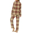 thumbnail image 3 of Enjoytime Womens Lounge Set Plaid Print Long Sleeve Button Down Pajamas Nightwear Sleepwear Lounge Set Womens Clothing, 3 of 4