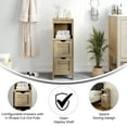 thumbnail image 6 of Flash Furniture Farmhouse Bathroom Storage Organizer with Two Removable Drawers and Open Display Shelf in Brown, 6 of 12