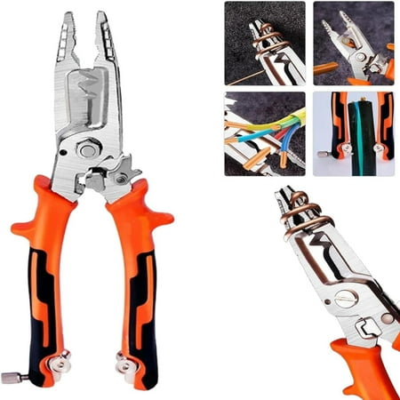 

Clearance! Barhoo Hardware Cloth 10 in 1 Hand Tool Multifunction Wire Stripper Multifunction Wire Stripper Pliers Crimping Tool with Tail Cutter Multifunct Wire Stripper for Stripping Cutting
