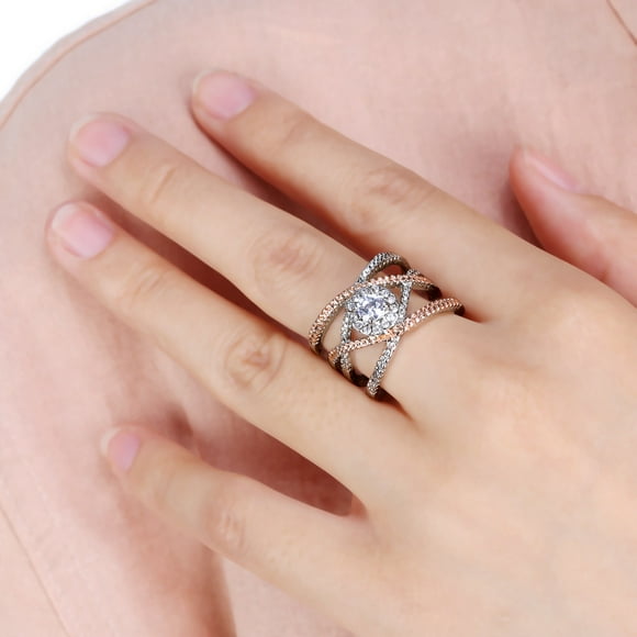 EGNMCR Rings Women Fashion Fashion Diamond Cylindrical Rings Fine Ring Size 6/7/8/9/10 Multicolor ring