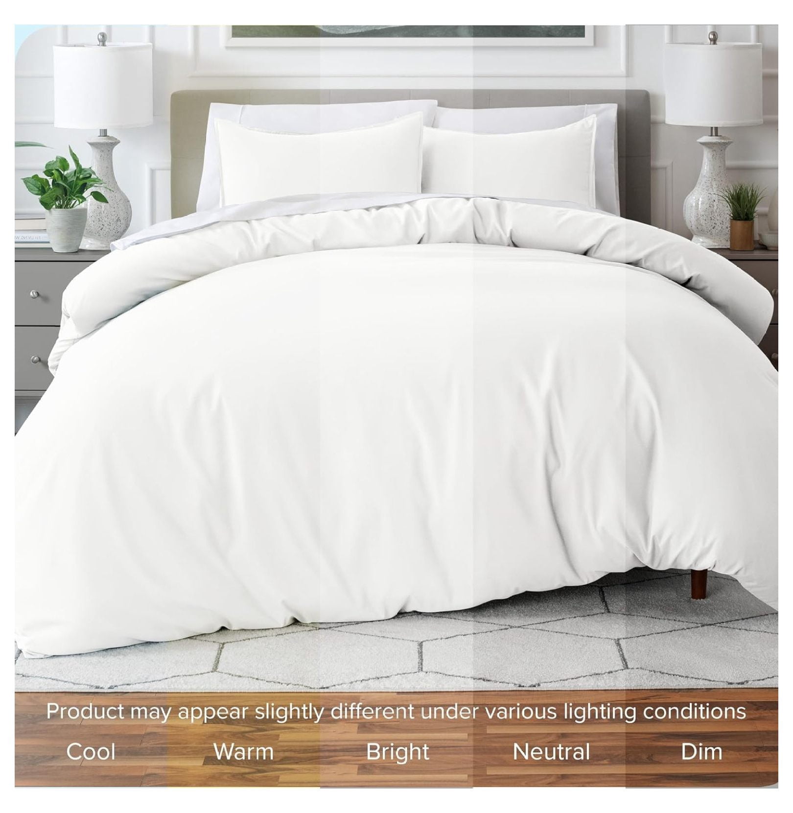Bedding Duvet Cover Oversized Queen - Premium 1800 Super Soft Collection - Lightweight, Cooling - Soft Breathable Bedding Duvet Cover (Oversized Queen, Cream)
