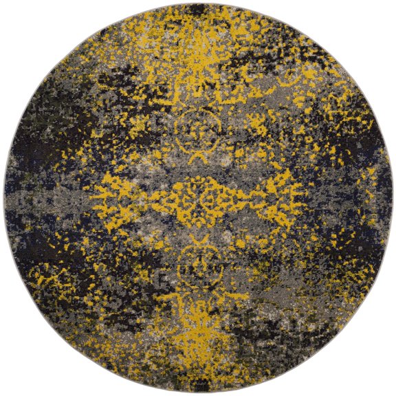 SAFAVIEH Monaco Bojan Abstract Area Rug, Grey/Multi, 6'7" x 6'7" Round