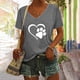 thumbnail image 2 of Camisas con estampado informal con estilo para mujer, camisetas holgadas de manga corta de talla grande, blusa con cuello en V OAVQHLG3B Store lin121212, 2 of 5