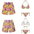 thumbnail image 7 of Yuyamidu Matching Swim Suits Couples Hippie Swimsuits for Women Floral Bikini Swim Trunks for Men Swim Shorts Quick Dry Shorts No Lining Halter Cheeky Triangle String Bathing Suits Man 2XL, 7 of 7
