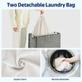 thumbnail image 4 of Rolanstar 90L Laundry Hamper Wicker Laundry Basket with Lid, Handles Clothes Hamper Foldable with 2 Removable Liner Bags, Gray, 4 of 8