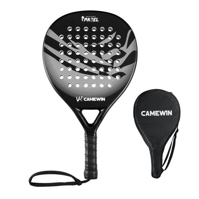 Camewin Raquetas de Pádel Carbono + Tenis Ligeras - Espuma EVA de Memoria, Impacto Potente y Control
