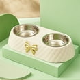 thumbnail image 2 of Double Pet Feeder Bowls with Removable Stainless Steel Inserts and - Base for Small Dogs and Cats, 2 of 4